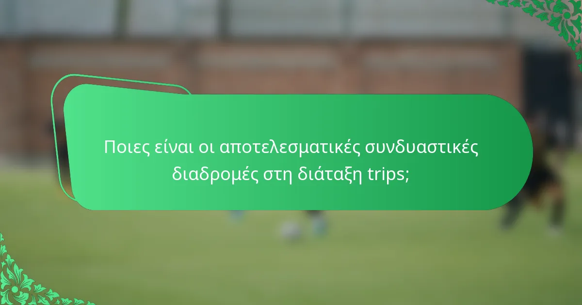 Ποιες είναι οι αποτελεσματικές συνδυαστικές διαδρομές στη διάταξη trips;